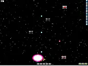 Gold Leader free online space shooter game - Pixel art spaceship firing lasers at alien enemies
