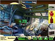 Cemetery at Night hidden object game screenshot showing a spooky graveyard scene with tombstones and a fence