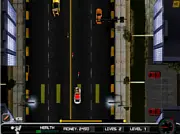 Police Rush Online game screenshot showing a police car chasing a suspect vehicle, free action driving game