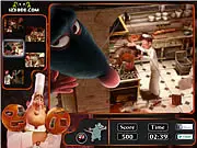 Ratatouille Hidden Objects game screenshot, finding hidden objects in the restaurant kitchen scene free online game