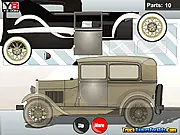 Wheely 8 Aliens game screenshot, little red car next to a spaceship, free online puzzle game on PlayArcadeHub