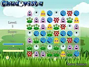 Chudovista game screenshot showing colorful monster tiles in a grid puzzle game