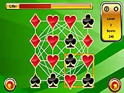 Aces Squares game grid showing an array of rotating playing cards with the four Aces visible, set up as a logic puzzle.