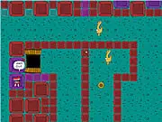 Ambidextrous 2 puzzle game showing two square characters, one blue and one red, being controlled simultaneously to solve a dual-path maze online