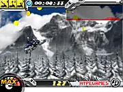Alpine Tricky Racer free online snowmobile stunt game on mountain slopes