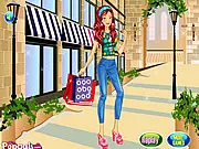 Street Fashion Girl free online dress up game - choosing an outfit for a girl's shopping trip