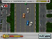 Police Highway Patrol gameplay screenshot, showing a police car smashing a criminal's car during a high-speed chase on a highway
