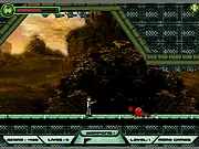 Ben 10 Take Down Adventure game screenshot with Ben 10 character shooting at alien enemies, free online platformer