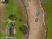 Gameplay screenshot of a stylized car drifting on a dirt track in the free online racing game Redneck Drift 2