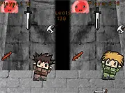 Loot Catcher two-player game screenshot showing two characters grabbing treasure after a raid