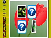 Flowers Memory Challenge online free game, matching pairs of flower pictures, concentration game on PlayArcadeHub
