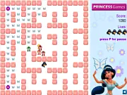 Jasmine Collect Butterflies game screenshot, play free online arcade maze game featuring Princess Jasmine on PlayArcadeHub