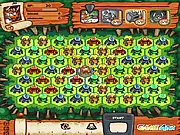 Screenshot from Strange Invaders game showing a futuristic battlefield with the player character fighting off a horde of alien enemies using special abilities.