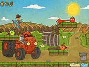 Screenshot of Aggro, a physics-based puzzle game with funny art and characters bouncing on platforms.