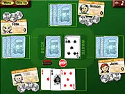 Play Stop the Bus card game free online, strategy game where you try to get 21 points of the same suit, classic card game