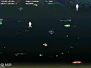 EvolvoPlus free online game screen, small fish eating tiny fish to evolve, marine survival arcade game
