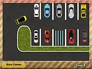 Sweet Car Parking simulator game screenshot, car carefully maneuvering into a tight parking spot, free online driving game