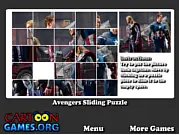 Play the Avengers Sliding Puzzle free online featuring Thor and Captain America images on PlayArcadeHub
