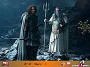 Wrath of The Titans Hidden Stars free online game screenshot showing an ancient mythical scene with tiny hidden star icons