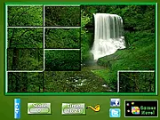Completed image of a beautiful waterfall, Puzzle Craze Water Falls free online game
