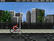 Bike Trial 3 free online stunt motorcycle game screenshot, balancing over extreme obstacles on PlayArcadeHub