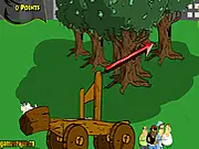 Angry Chubby 2 game screenshot, play free online catapult toss game, physics destruction game