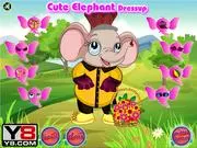 Cute Elephant Dressup free game online, playing with clothes and accessories for a circus elephant star