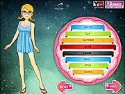 Fashion Girl Dress Up Game free online screenshot showing a stylish girl model on PlayArcadeHub