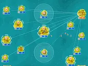 The Islands of Freedom online strategy game map showing ships traveling between islands, free naval conquest game