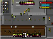 Screenshot of the Suddenly Zombies free online game, showing a lone survivor searching an abandoned city street while avoiding the zombie horde.