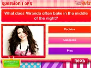 Miranda Cosgrove fan trivia quiz game online featuring characters from iCarly and Despicable Me