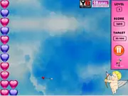 Play Valentine Hearts Shooter free online bubble game on PlayArcadeHub, matching same color hearts with a Cupid arrow.