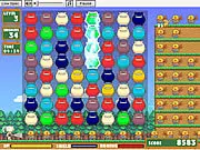 Mole Buster game screenshot, swapping tiles to form a horizontal or vertical chain of three or more matching tiles, play free online match 3 puzzle