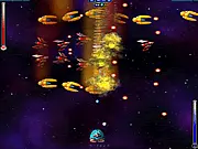 Starmada top-down shooter game destroying alien spaceships free online at PlayArcadeHub
