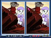 The Rescuers Down Under Spot the Difference game screenshot, featuring Bernard and Bianca, free online puzzle game