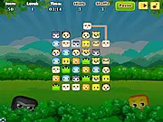 Animals Connect Onet puzzle game screen showing a grid of cute animal tiles, demonstrating a valid connection path with two 90-degree angles.