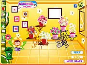 Flowers and Fairies decoration game screenshot, decorating a flower shop interior with fairies, play free online design game