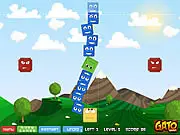 Happy Square Blocks free online physics puzzle game where you drop blocks to feed cookies