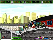 Turtles Racing free online bike game screenshot, a turtle riding a fast motorcycle