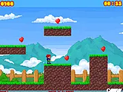 Aboe Heart Pluck free online puzzle platformer game, main character Aboe collecting red hearts on a colorful platform