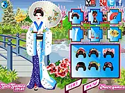 Play Geisha Dress Up free online game, Japanese kimono fashion and hair styling