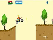 Bart Simpson riding a mountain bike on an obstacle course - free online game at PlayArcadeHub