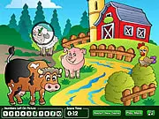 Hidden Numbers Sweet Farm free online game screenshot showing a cute farm scene with hidden numbers on PlayArcadeHub