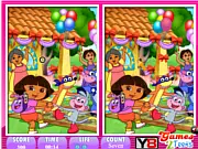 Dora the Explorer 10 Differences free online game, Spot the difference with Dora, PlayArcadeHub Dora puzzle game