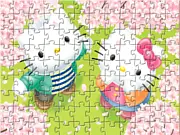 Play Hello Kitty In Love free online jigsaw puzzle game with four difficulty levels on PlayArcadeHub