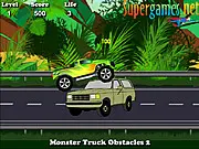 Play Monster Truck Obstacles 2 free online driving game on PlayArcadeHub, steering a big truck across challenging ramps.