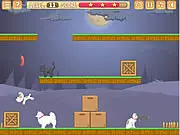 Screenshot of In Couples puzzle game showing a dog, a cat, and a sausage being used to guide the dog around a maze