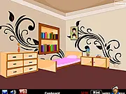 Screenshot of the Laser Ray Room Escape online game showing a room filled with red laser beams and puzzle objects