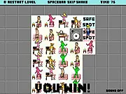 Screenshot of the Harlem Shake Online Game showing various characters waiting for the bass drop in a funny scene.