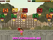 Screenshot of Dora Basketball online game showing Dora the Explorer making a jump shot toward a moving basketball hoop.